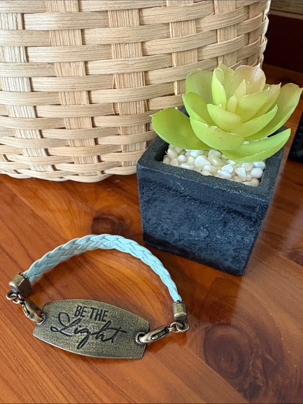 Lenny & Eva Braided Aqua Leather Bracelet with Tag